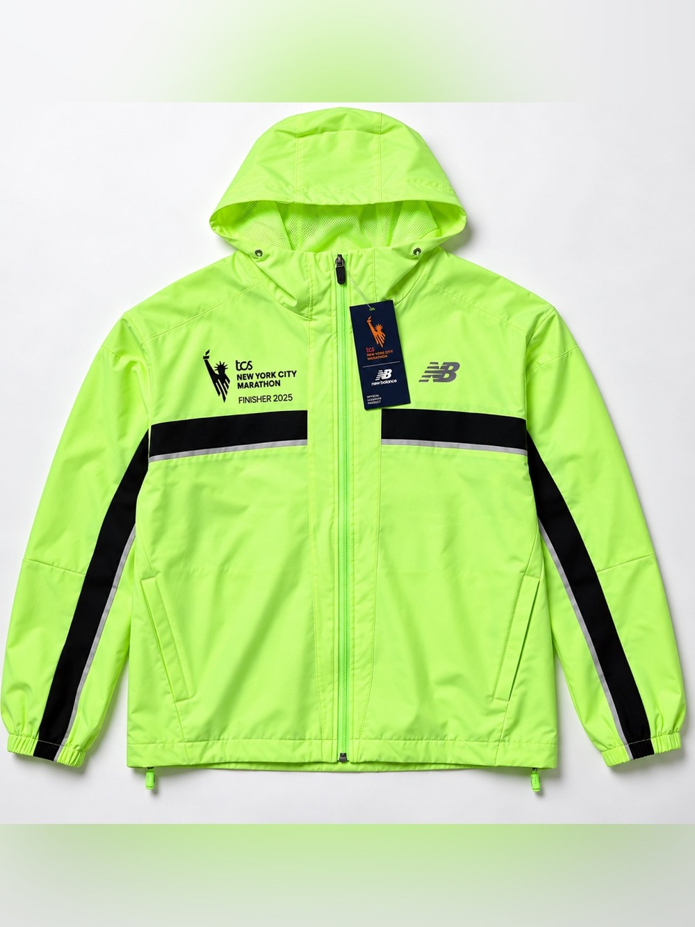 New Balance TCS NYC Marathon 2025 Finisher Jacket Men L Neon Green